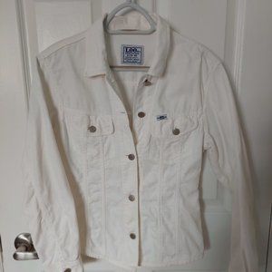 Lee White Denim  Women's Jean Rider Style Jacket Size 95 US M Vintage Sanforized